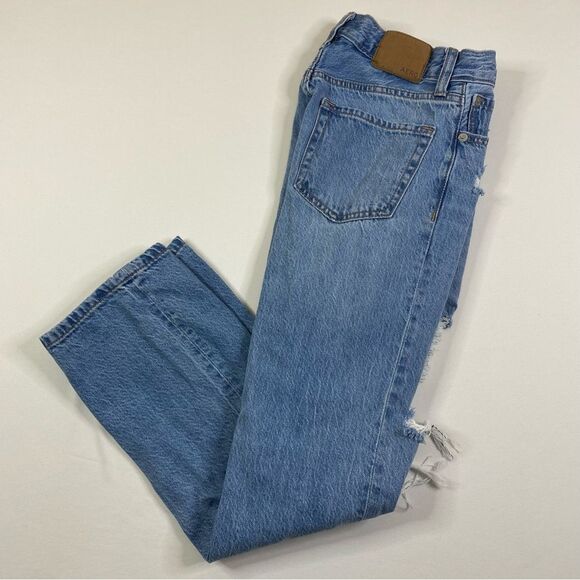 Aeropostale 90's Baggy Jeans Women's 000 Distressed Light Denim‎ High Waist Y2K - Picture 1 of 11